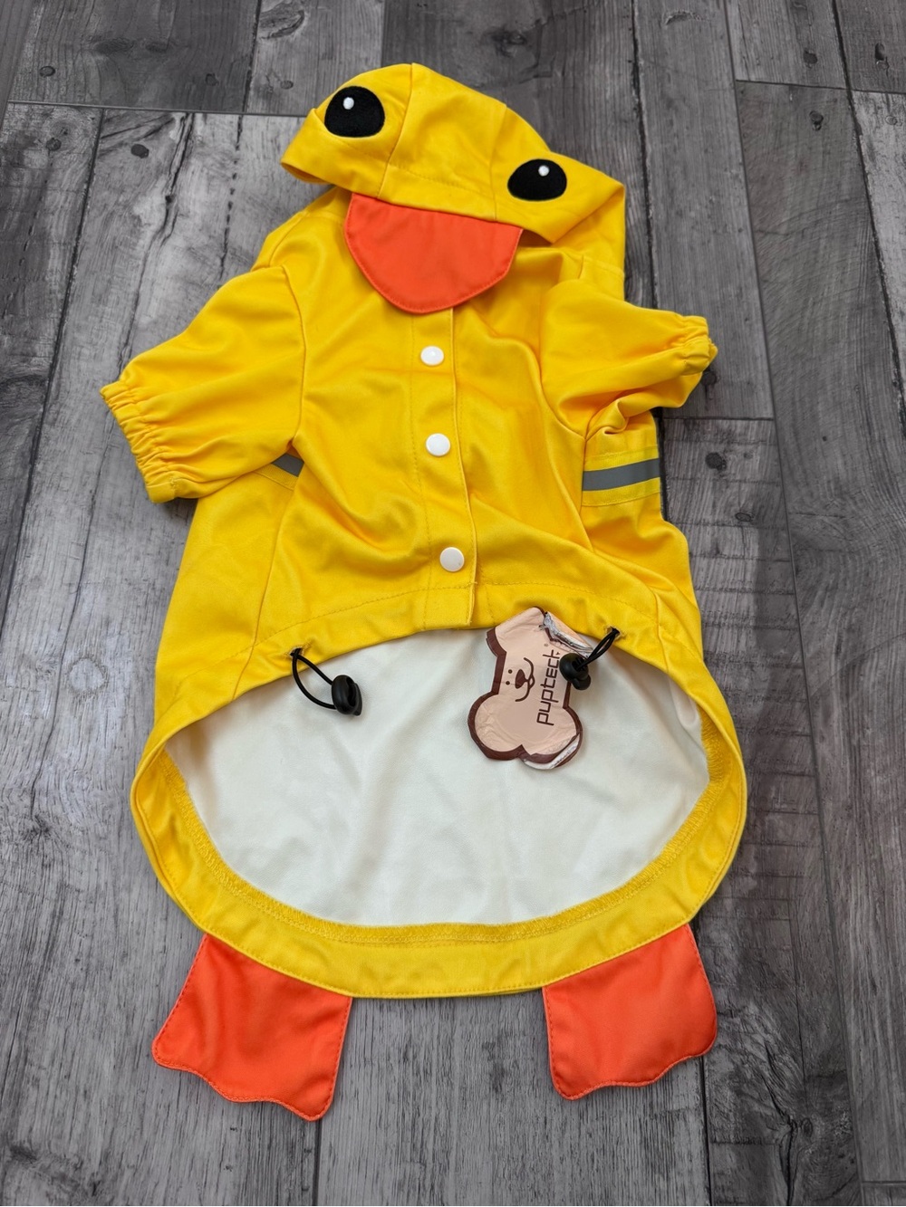 Dog Puppy Yellow Duck Costume Raincoat Jacket Medium